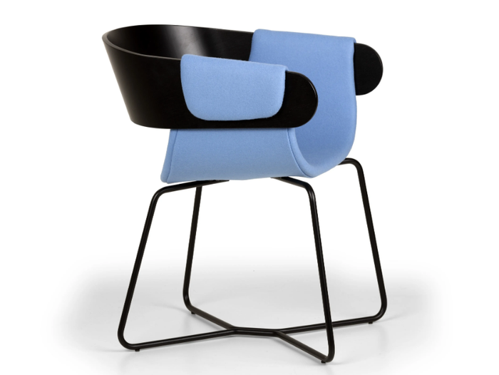 KAY - Chair in fabric and wood with open back _ True Design